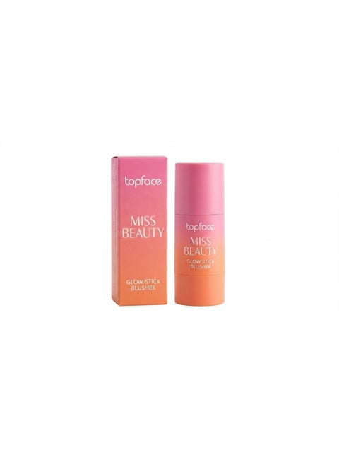 توب فيس مس بيوتي جلو ستيك بلاشر – أحمر خدود كريمي بلمسة لامعة ومشرقة – قلم توريد خدود سهل الدمج ويدوم طويلاً – مكياج للوجه لإطلالة طبيعية وجذابة